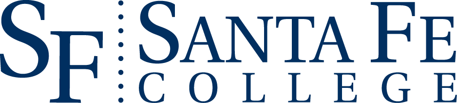 Santa Fe College logo stacked blue Santa Fe College logo stacked blue