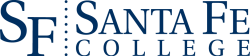 Santa Fe College logo stacked blue